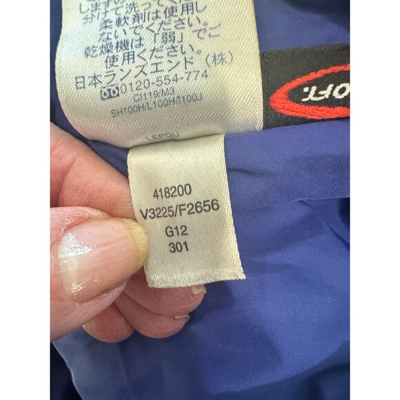 Lands End Mens Navy Water-Resistant Medium Weight Hooded Jacket L/T 42-44 Lined - Picture 11 of 13